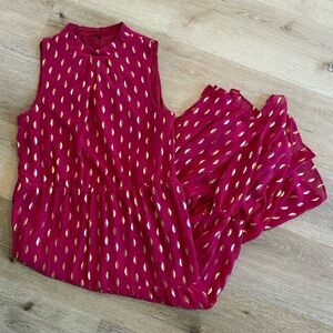 Sleeveless Maxi Dress with Gold Foil Accents